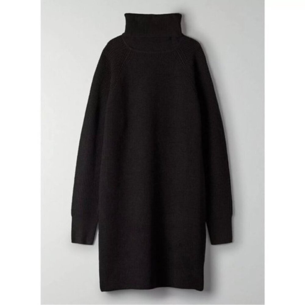 Aritzia Wilfred Free Merino Wool New Bianca Dress Black Size Small